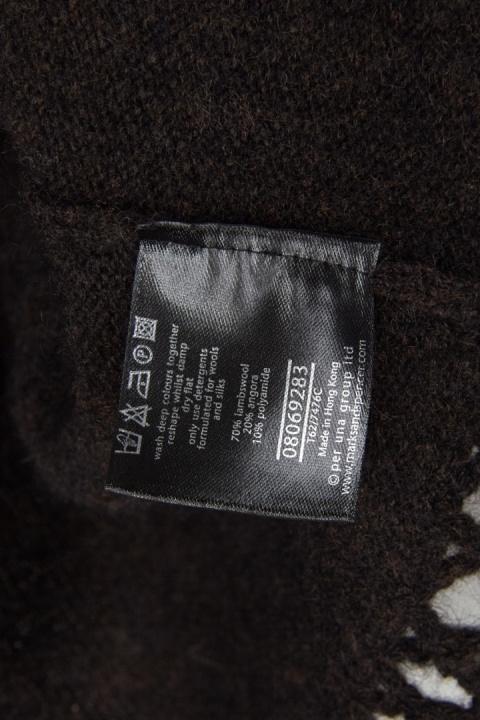 MARKS & SPENCER wyjątkowy sweter wełna jagnięca gorzka czekolada 38
