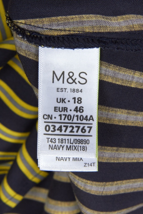 MARKS&SPENCER mięciutka bluzka tunikowa wiskoza luźny krój pionowe paski 44