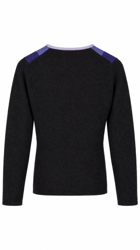 NEIMAN MARCUS luksusowy sweter kaszmir piękne odcienie fioletu S