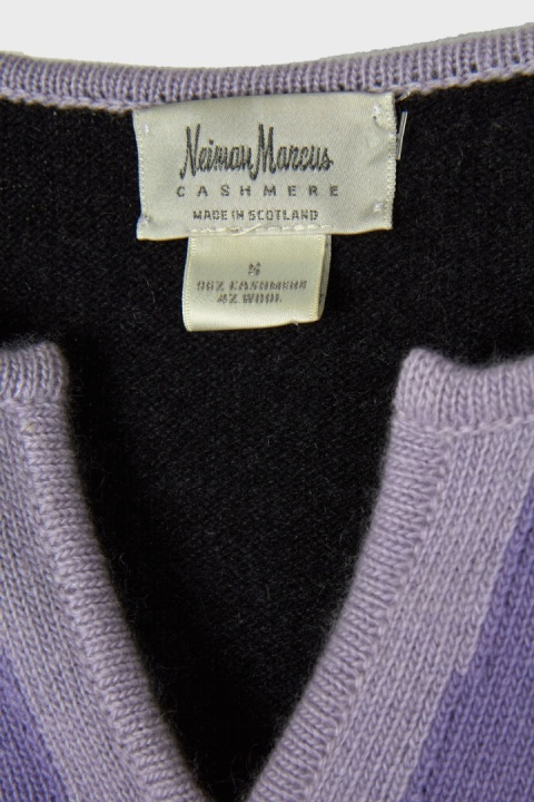 NEIMAN MARCUS luksusowy sweter kaszmir piękne odcienie fioletu S