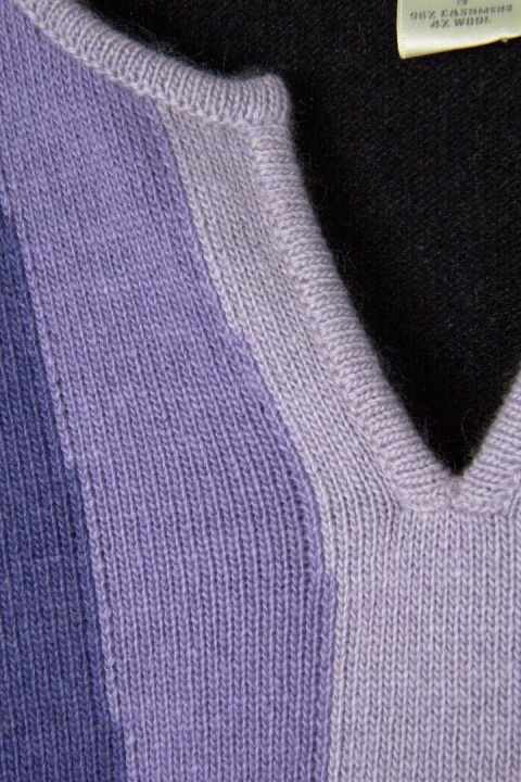 NEIMAN MARCUS luksusowy sweter kaszmir piękne odcienie fioletu S