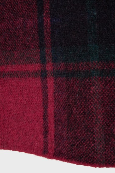 POLO RALPH LAUREN ciepła spódnica alpaka wełna tartanowy wzór bordo czerń S