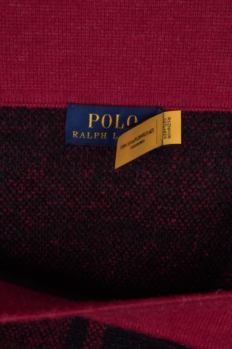 POLO RALPH LAUREN ciepła spódnica alpaka wełna tartanowy wzór bordo czerń S