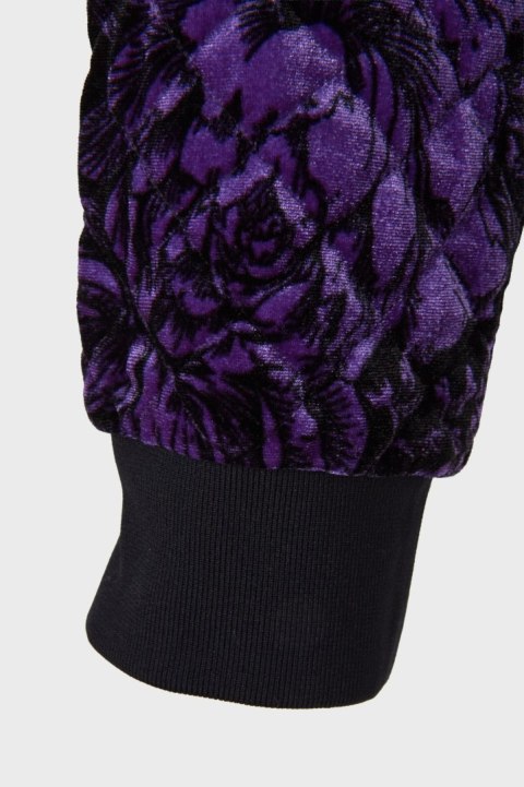 SPORTMAX CODE nieziemsko mięciutka bluza pikowany welur floral fiolet M