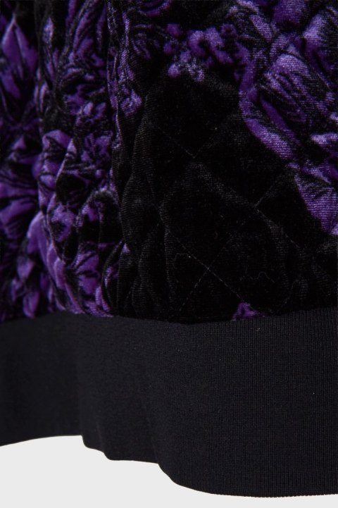SPORTMAX CODE nieziemsko mięciutka bluza pikowany welur floral fiolet M