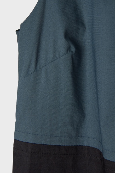 UNIQLO - prosta sukienka z kieszeniami dwukolorowa czerń i turkus M