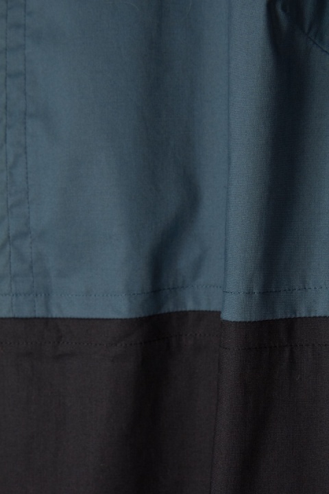 UNIQLO - prosta sukienka z kieszeniami dwukolorowa czerń i turkus M