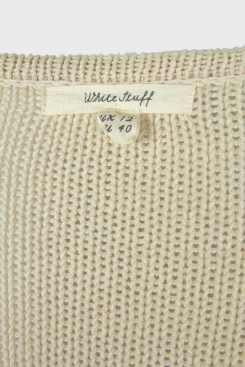 WHITE STUFF mięciutki sweter bawełna len rozpinany 38/40