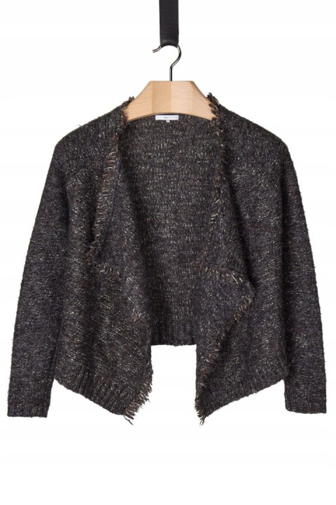 360SWEATER - śliczny sweter narzutka melanż - M