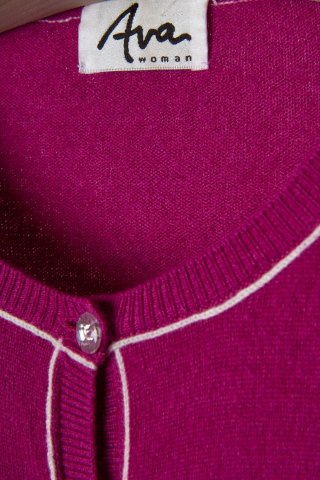 AVA niespotykany sweter wełna merynosa cudny kolor cyklamen 36