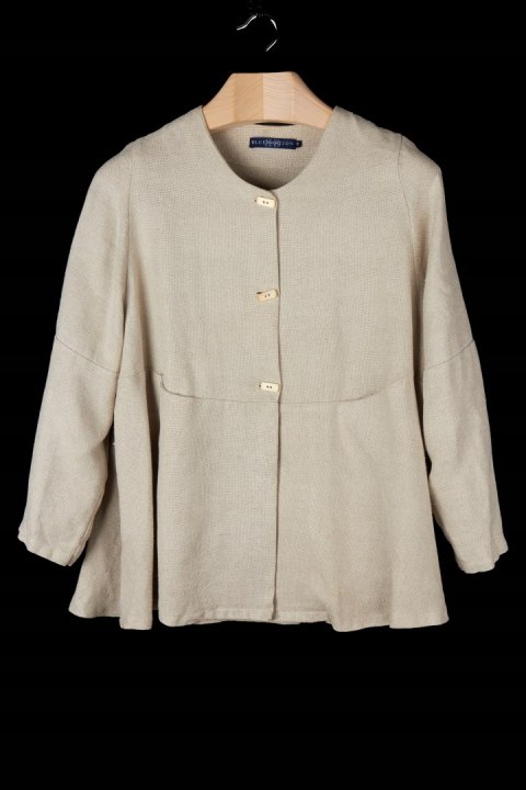 BLUE HORIZON -urocza tunika surowy len oversize -S