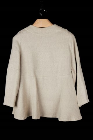 BLUE HORIZON -urocza tunika surowy len oversize -S