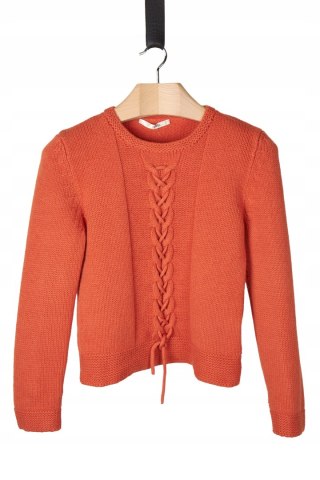 BOTTEGA (ELISA CAVALETTI) mięsisty włoski sweter soczysty pomarańcz S/M