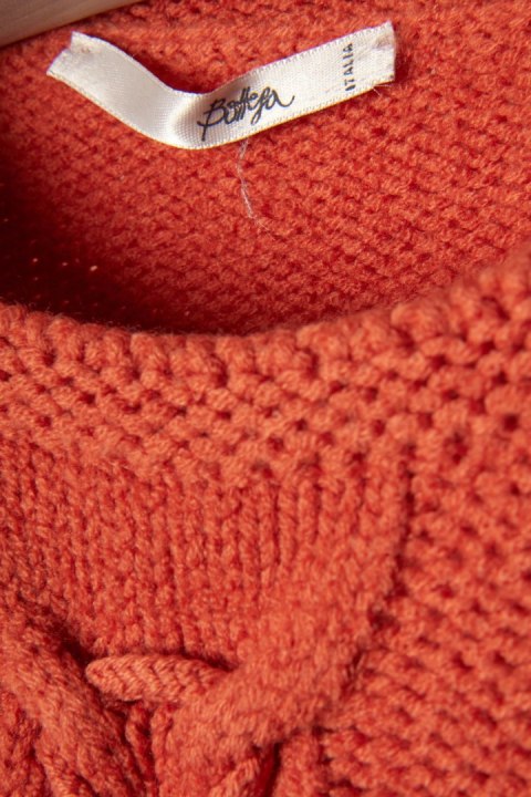BOTTEGA (ELISA CAVALETTI) mięsisty włoski sweter soczysty pomarańcz S/M