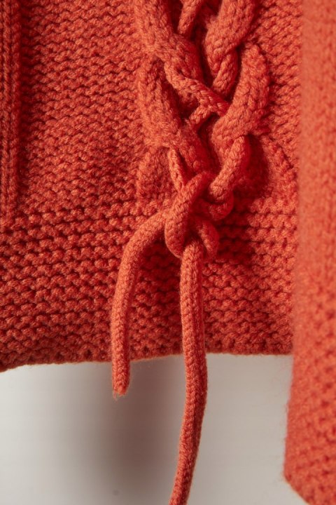 BOTTEGA (ELISA CAVALETTI) mięsisty włoski sweter soczysty pomarańcz S/M