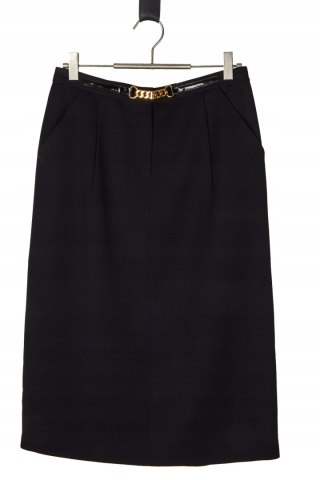 CELINE - elegancka czarna spódnica vintage wełna - 38