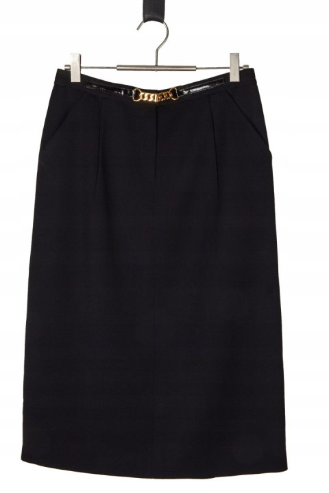 CELINE - elegancka czarna spódnica vintage wełna - 38