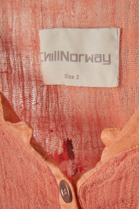 CHILLNORWAY - włoska bluzka lniana marszczona faktura lnu - L