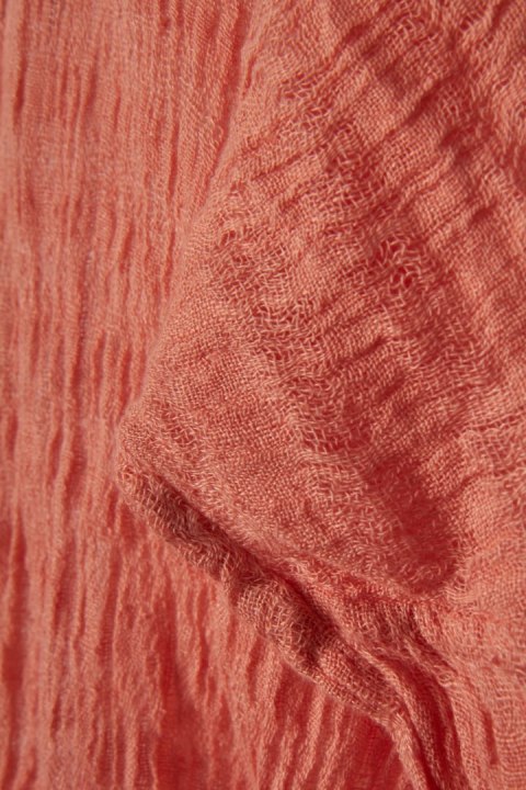 CHILLNORWAY - włoska bluzka lniana marszczona faktura lnu - L