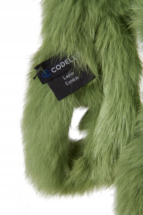 CODELLO mięciutki szalik futerko naturalne królika etola przypinka