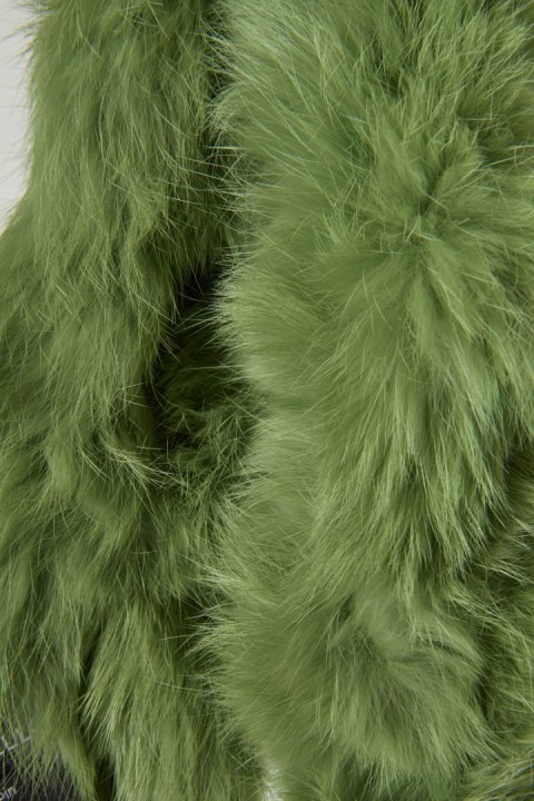 CODELLO mięciutki szalik futerko naturalne królika etola przypinka