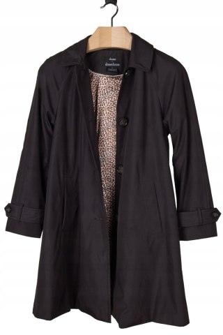 DENNIS BY DENNIS BASSO - elegancki czarny płaszcz - S/M