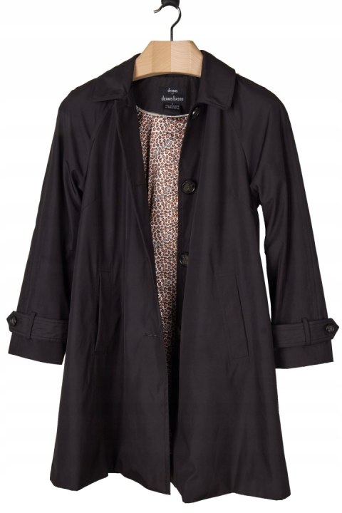 DENNIS BY DENNIS BASSO - elegancki czarny płaszcz - S/M