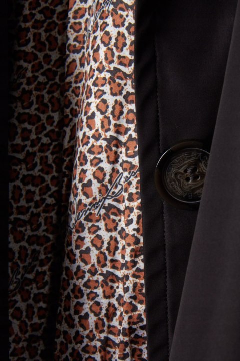 DENNIS BY DENNIS BASSO - elegancki czarny płaszcz - S/M