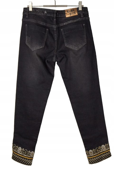 DESIGUAL - śliczne spodnie jeans haftowane - 32