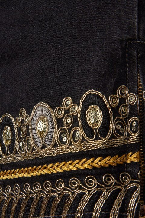 DESIGUAL - śliczne spodnie jeans haftowane - 32