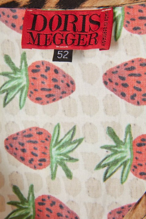 DORIS MEGGER niespotykana bluzka motyw truskawki mięciutka bawełna 52