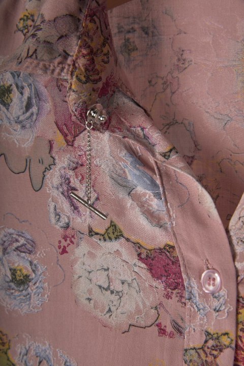 Delikatna włoska tunika pastelowy kolor wiskoza- L