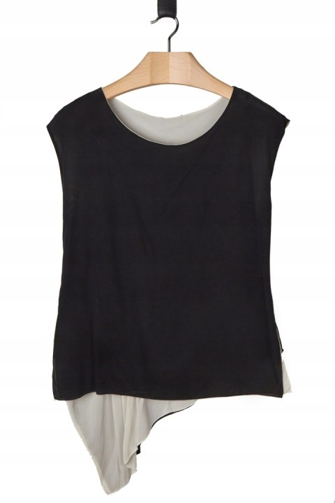 EILEEN FISHER asymetryczna bluzka dwustronna szlachetny jedwab L