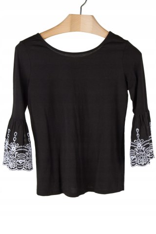 F&F - fenomenalna bluzka haftowane rękawy - 38