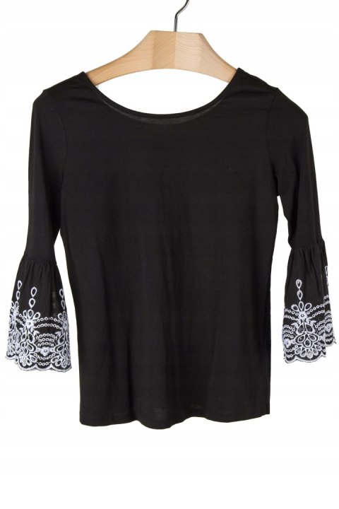 F&F - fenomenalna bluzka haftowane rękawy - 38