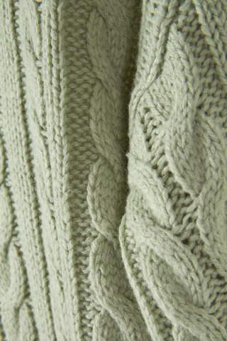 Fantastyczny miętowy sweter piękny splot - S