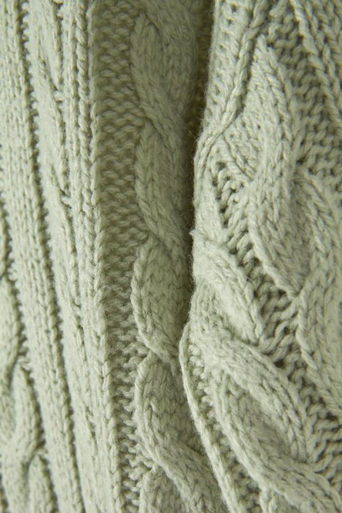 Fantastyczny miętowy sweter piękny splot - S