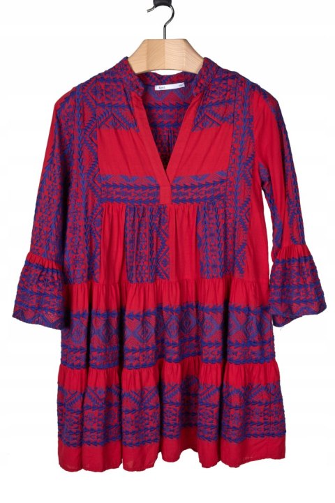 GREEK ARCHAIK KORI - zjawiskowa sukienka hafty - S