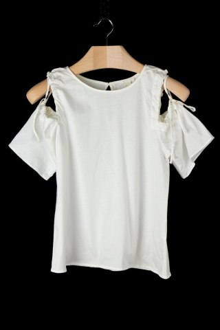 H&M - ciekawa bluzka odkryte ramiona - S/M