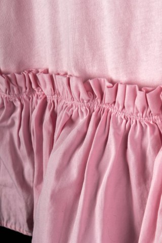 H&M -luźna bluzka z falbaną delikatny róż- M/L