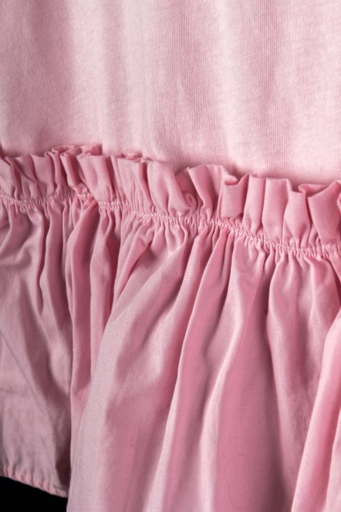 H&M -luźna bluzka z falbaną delikatny róż- M/L