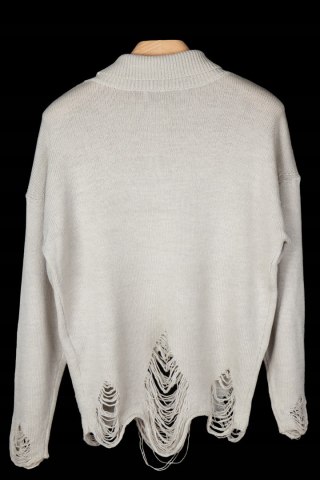 IRO JEANS niesamowicie mięciutki sweter wełna motyw dziur luźny krój L