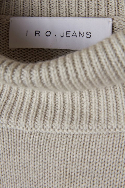 IRO JEANS niesamowicie mięciutki sweter wełna motyw dziur luźny krój L