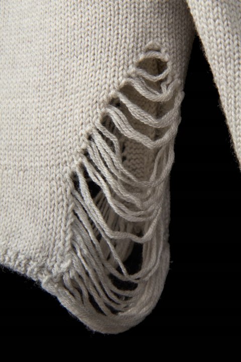 IRO JEANS niesamowicie mięciutki sweter wełna motyw dziur luźny krój L