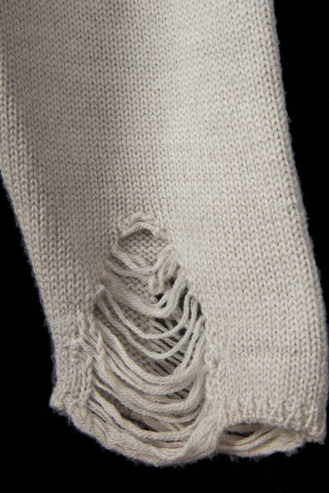 IRO JEANS niesamowicie mięciutki sweter wełna motyw dziur luźny krój L