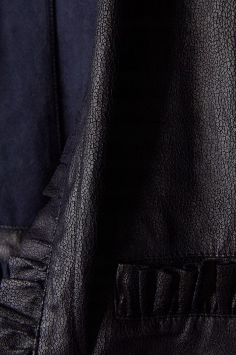 JEFF GALLANO PARIS luksusowa marynarka narzutka imitacja skóry S