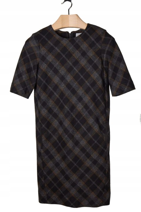 JIGSAW śliczna wełniana sukienka w kratę S