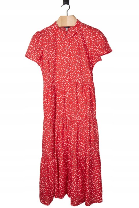 JOULES nietuzinkowa sukienka piękna czerwień w groszki 40
