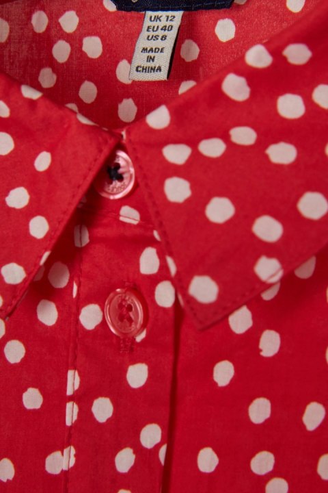 JOULES nietuzinkowa sukienka piękna czerwień w groszki 40