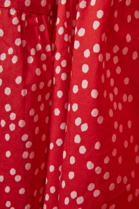 JOULES nietuzinkowa sukienka piękna czerwień w groszki 40